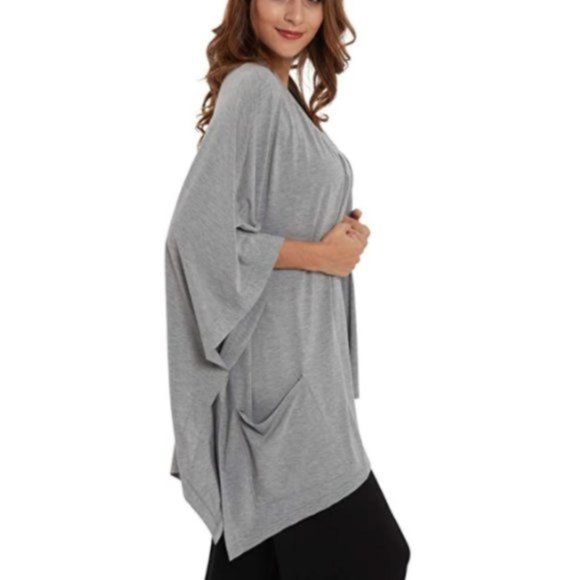 NWT Waterfall Asymmetrical Pockets Drapey Cardigan - Picture 3 of 5